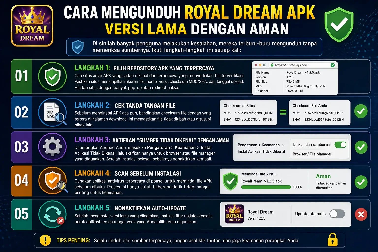 Cara Mengunduh Royal Dream APK Versi Lama dengan Aman