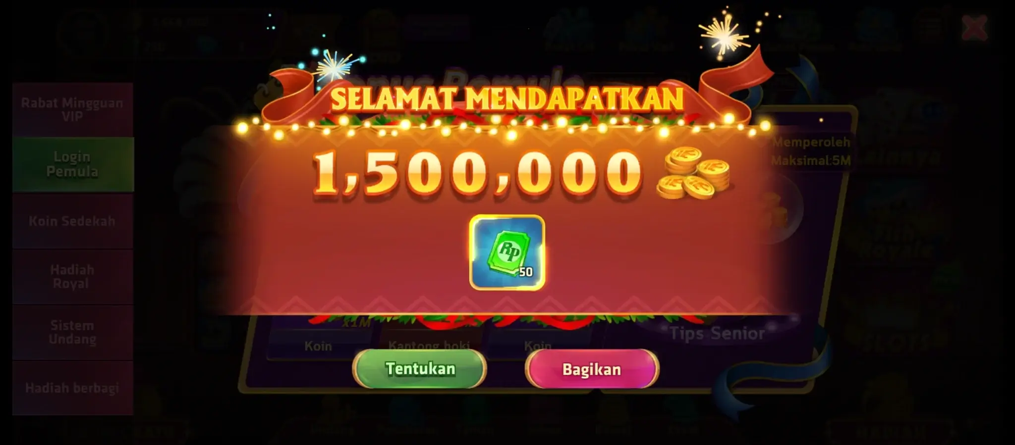 Top Up Chip di Royal Dream dan Royal Domino